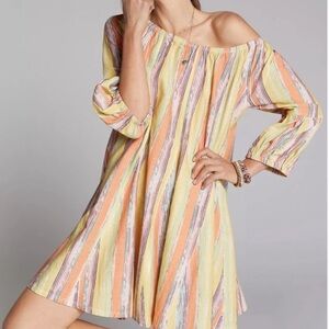 NWT. Women’s anthropologie daily practice striped multicolor dress Xsmall